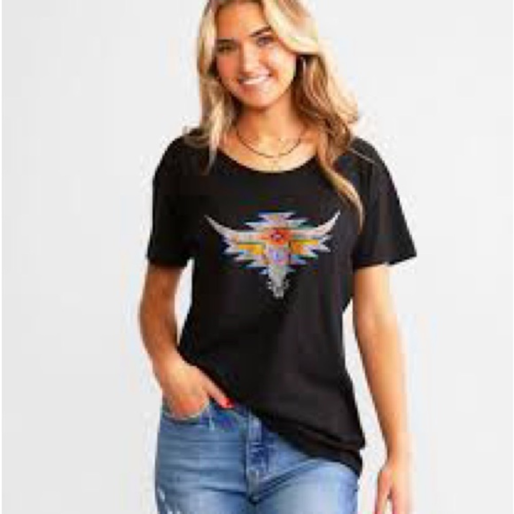 Ariat geo skull black t-shirt short sleeve size X-LARGE